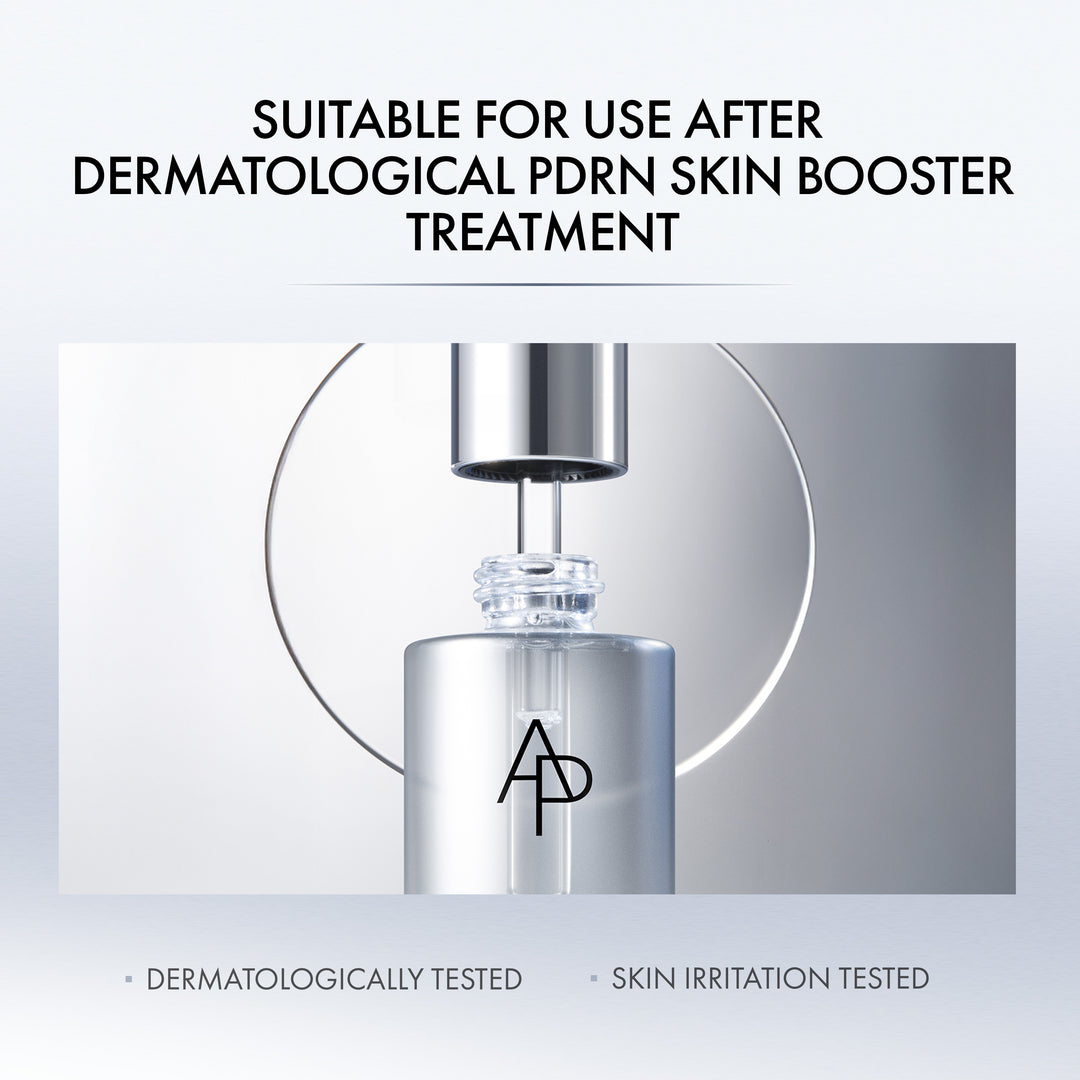 Text reading suitable for use after dermatological PDRN skin booster treatment.