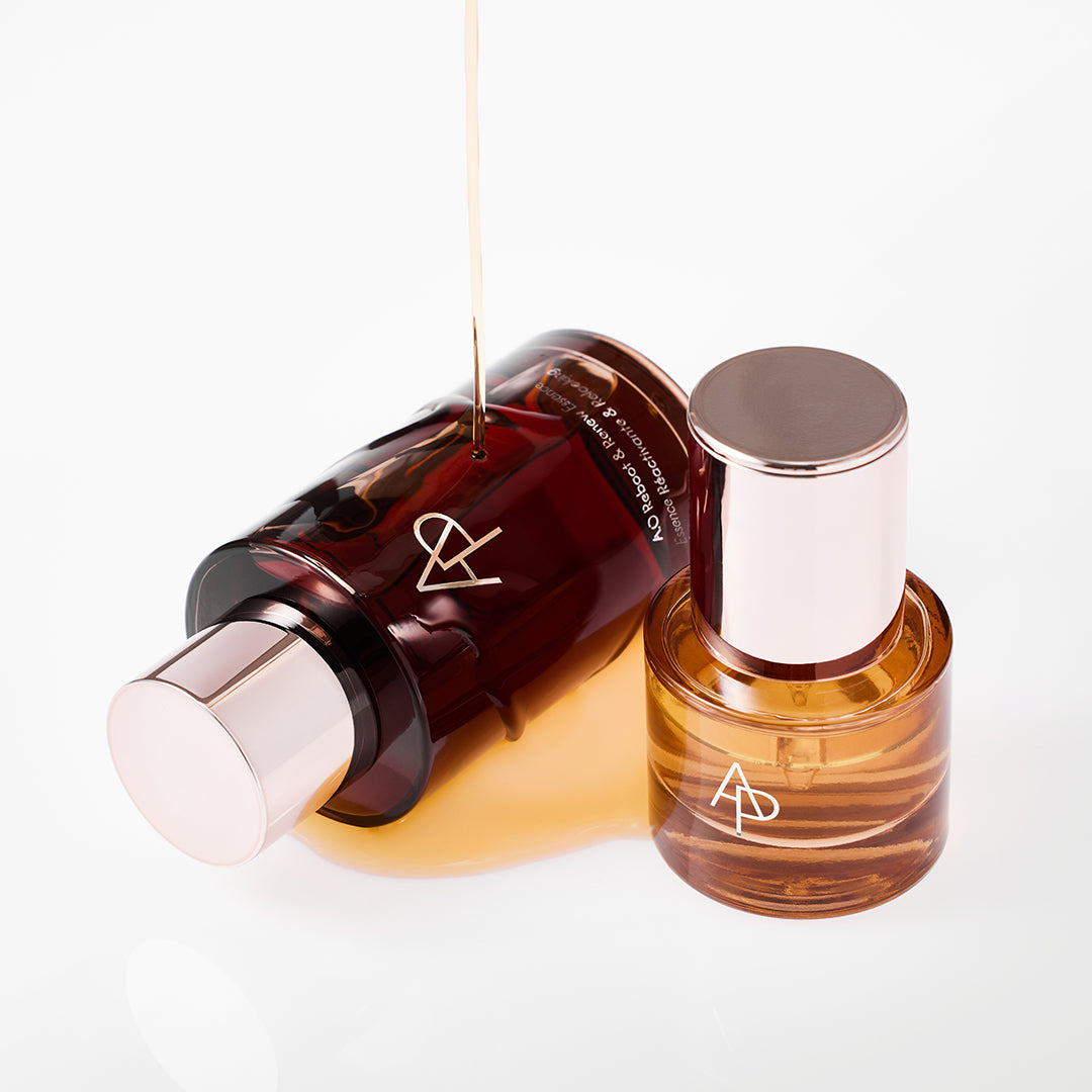 AP Beauty, A.O. Reboot & Renew Essence and A.O. Reboot & Renew Double Concentrate on white background